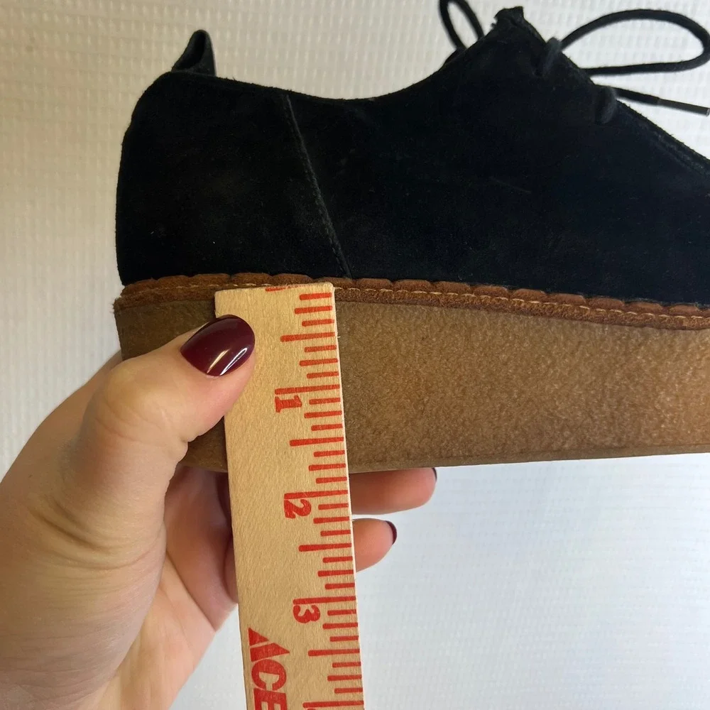 Flamingos Life Black Suede Platform Creepers Shoes‎ Women's Size 9